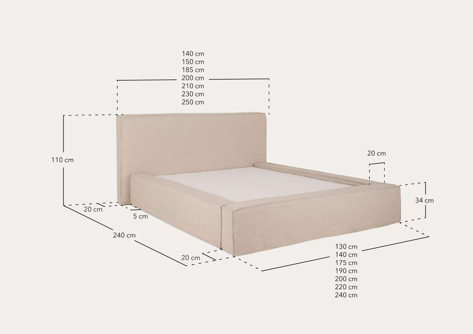 CAMA VEIGA 150X200cm