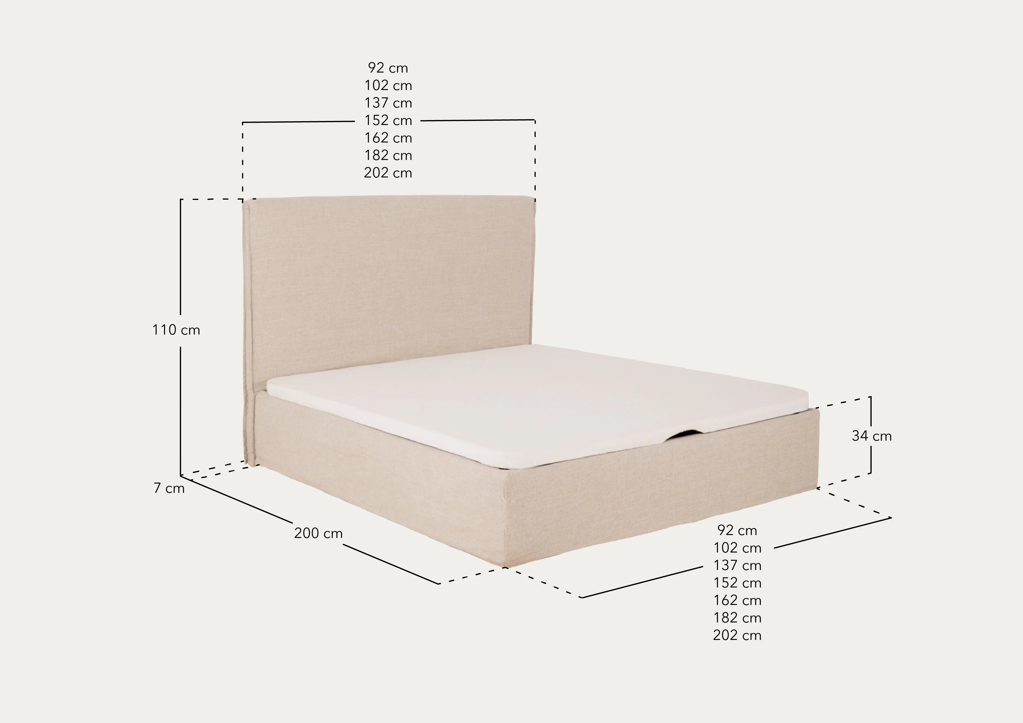 MIYA CAMA CANAPÉ DESENFUNDABLE 150x200cm