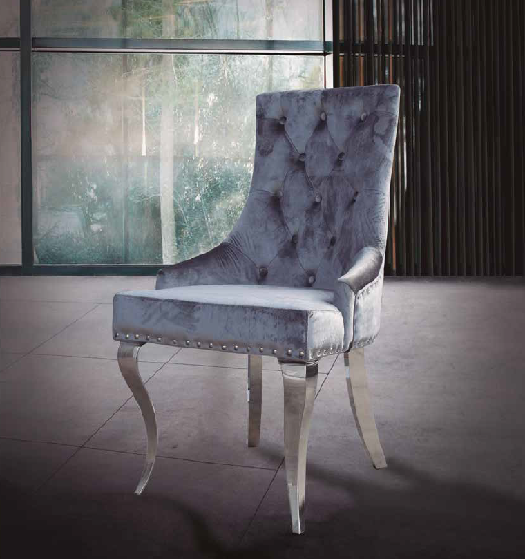 Silla Moderna Tapizado Terciopelo Omega