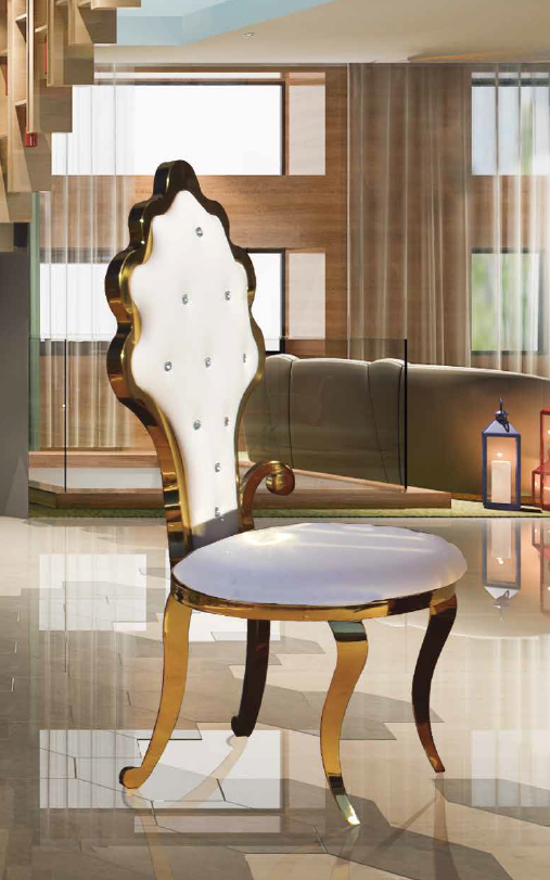 Silla LV acero Inoxidable Oro