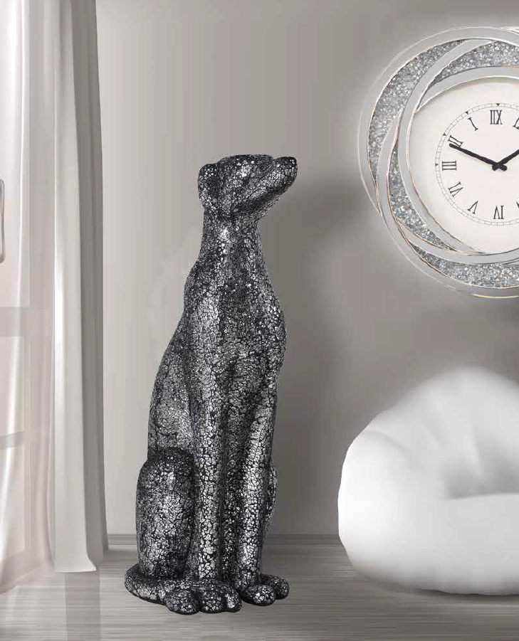 Escultura Perro Cristal Mosaico Negro
