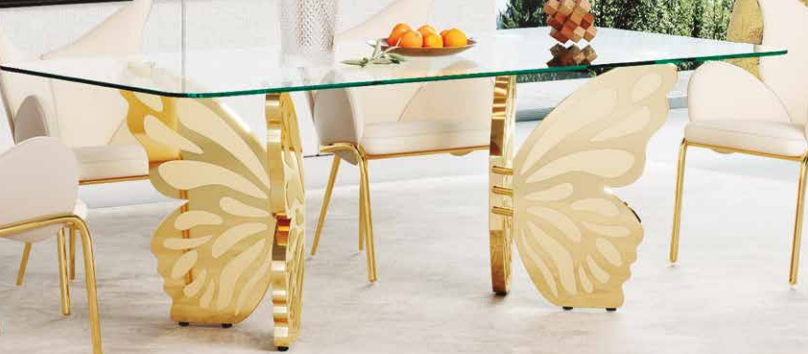 MESA COMEDOR MARIPOSAS ORO Borboleta