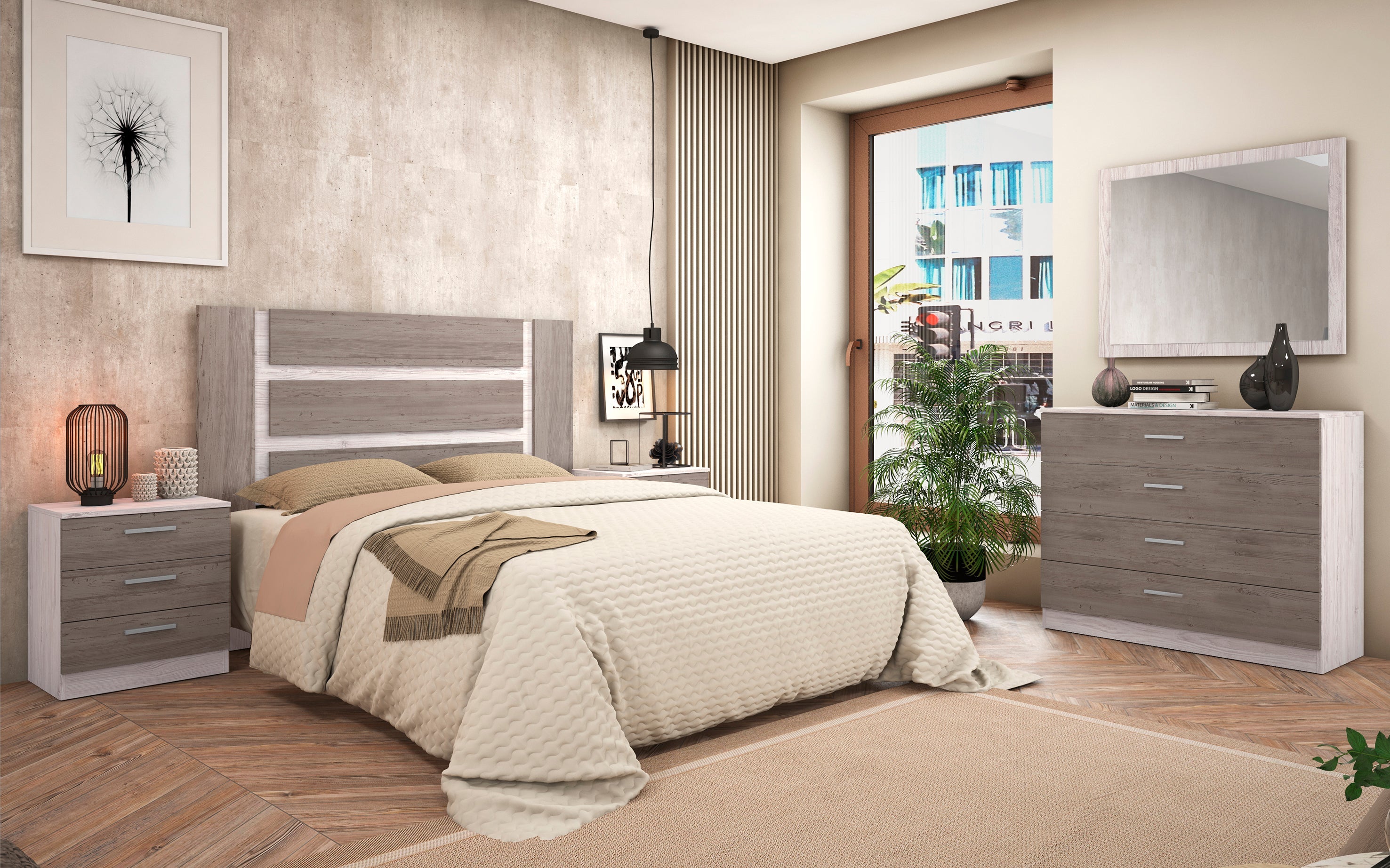 DORMITORIO MONIKA COMPLETO (diferentes colores)