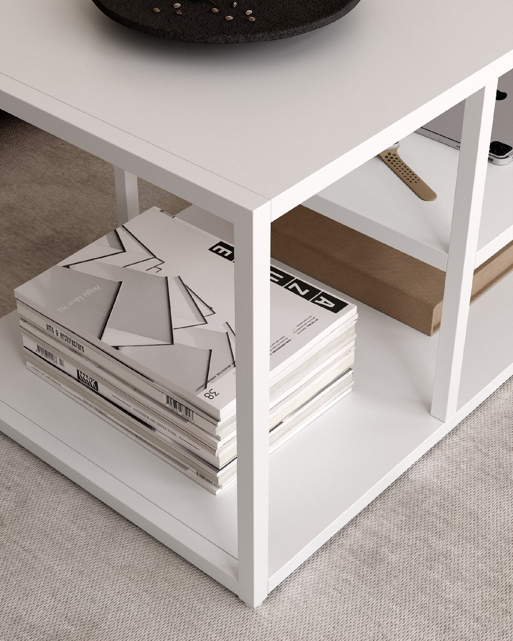 MESA  AUXILIAR TANIA 100x50 color negro y crema
