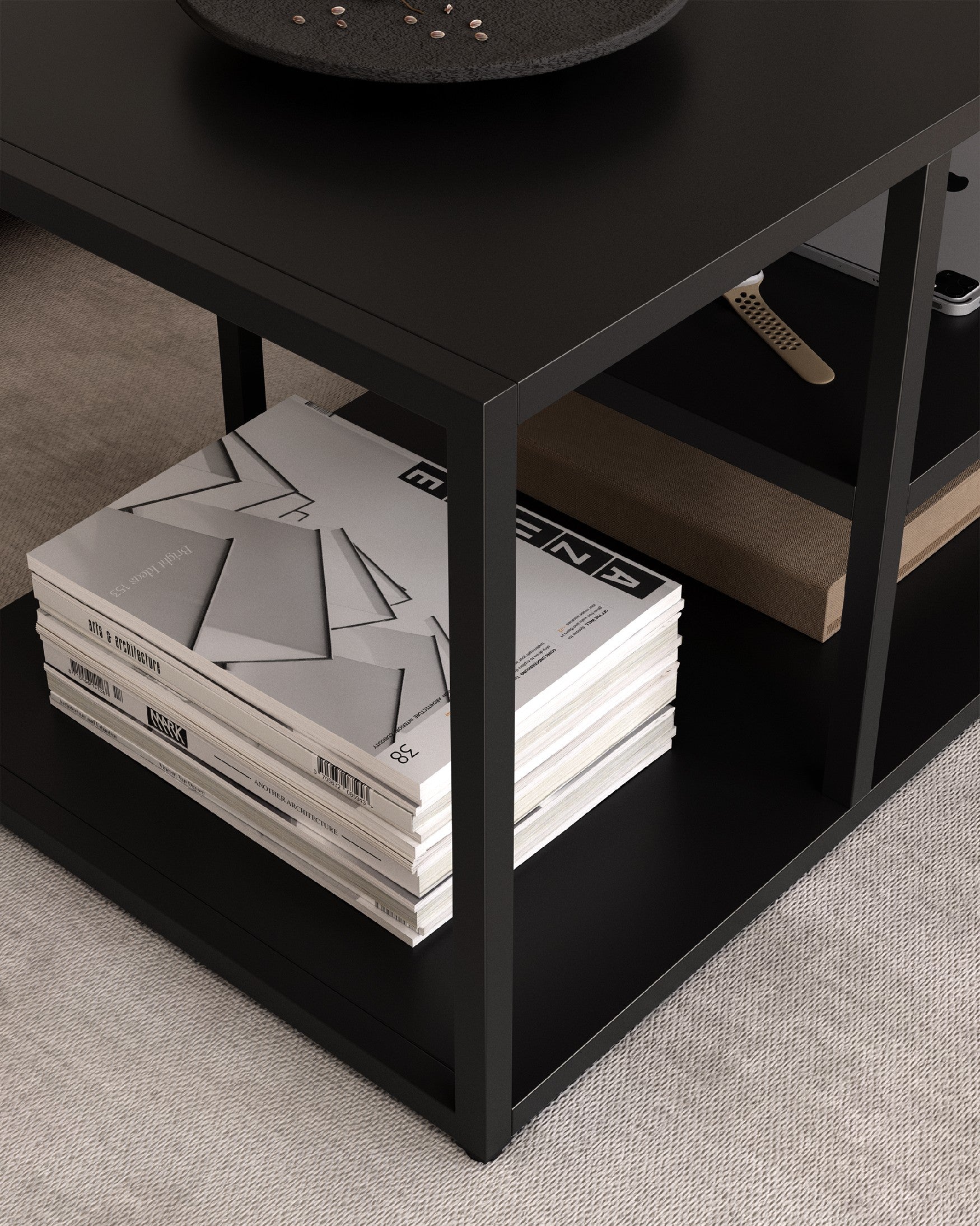 MESA  AUXILIAR TANIA 100x50 color negro y crema