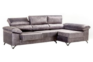 CHAISLONGE HUGO 278cm Sofá Chaise Longue Gris Marengo