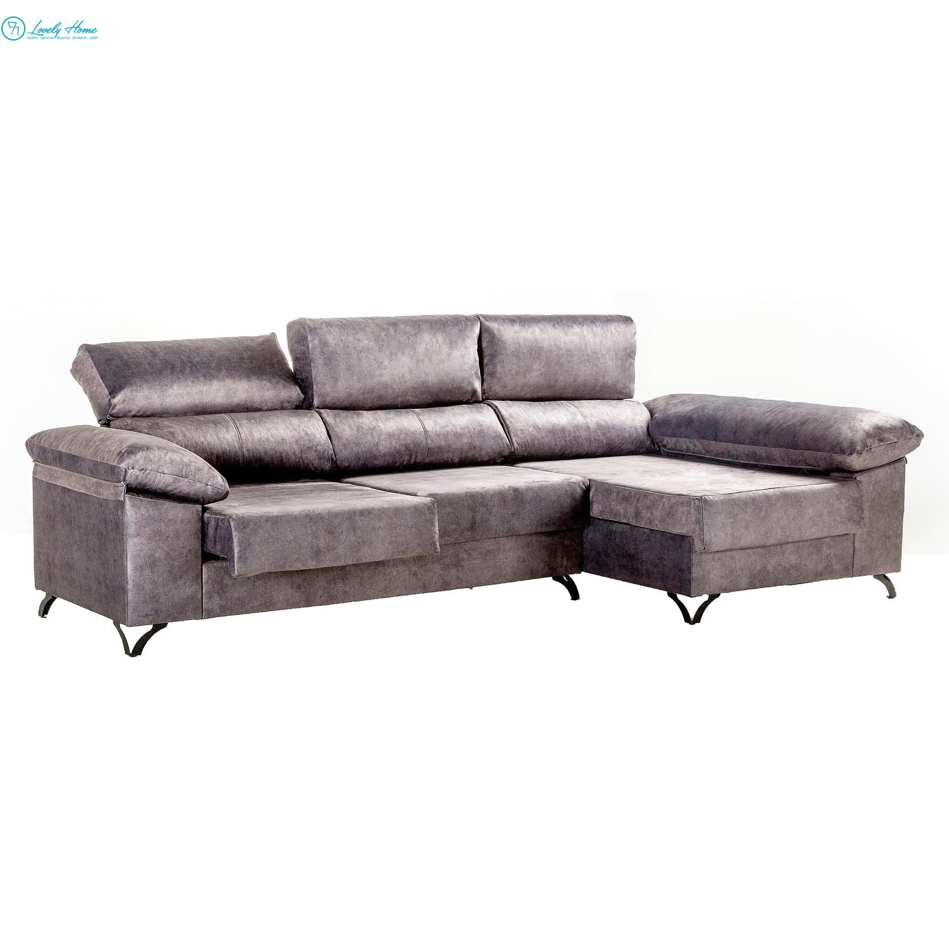 CHAISLONGE HUGO 278cm Sofá Chaise Longue Gris Marengo