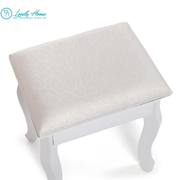 TOCADOR MODER LUZ + TABURETE - COLOR BLANCO - Imagen 7