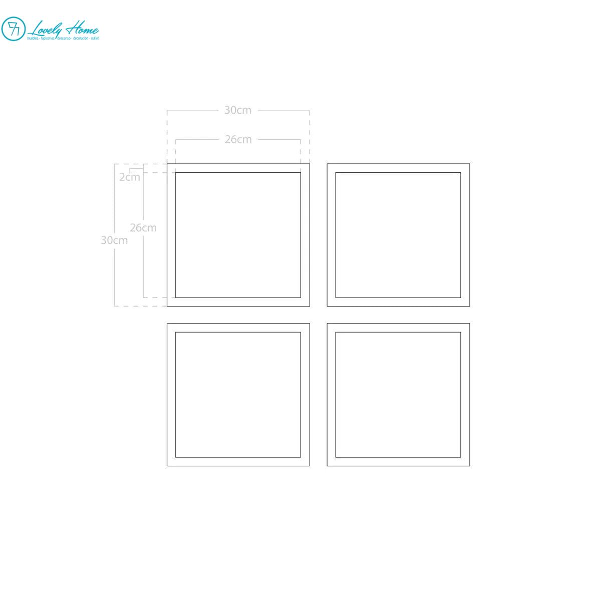 SET 4 ESPEJOS PARED CUADRADO - Imagen 5
