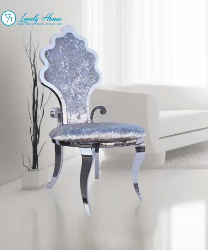 Silla Acero Inoxidable Plata Flor
