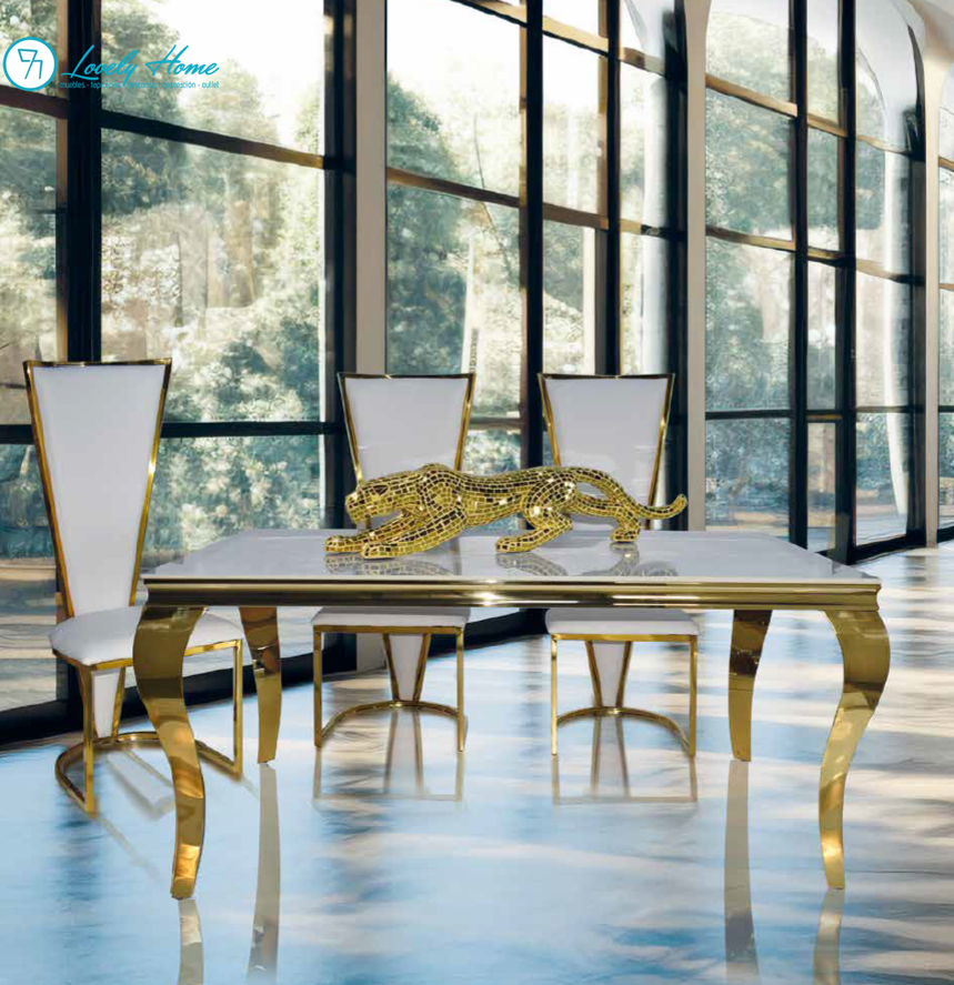 Silla Acero Inoxidable Gaudi Oro