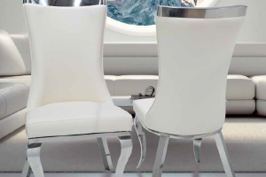 SILLA ACERO EN PU-BLANCO Sena