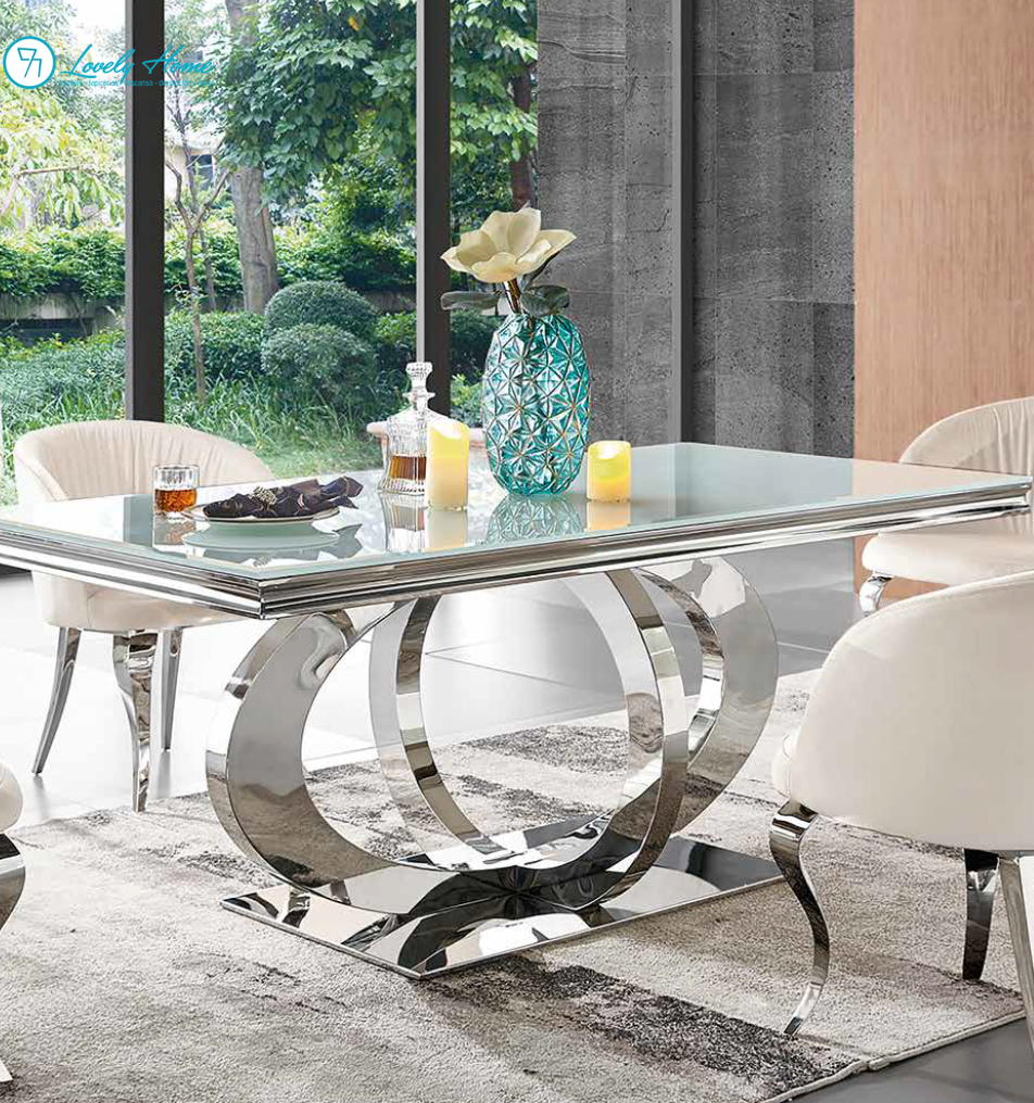 SILLA ACERO TAPIZADO PU-BLANCO Claudia