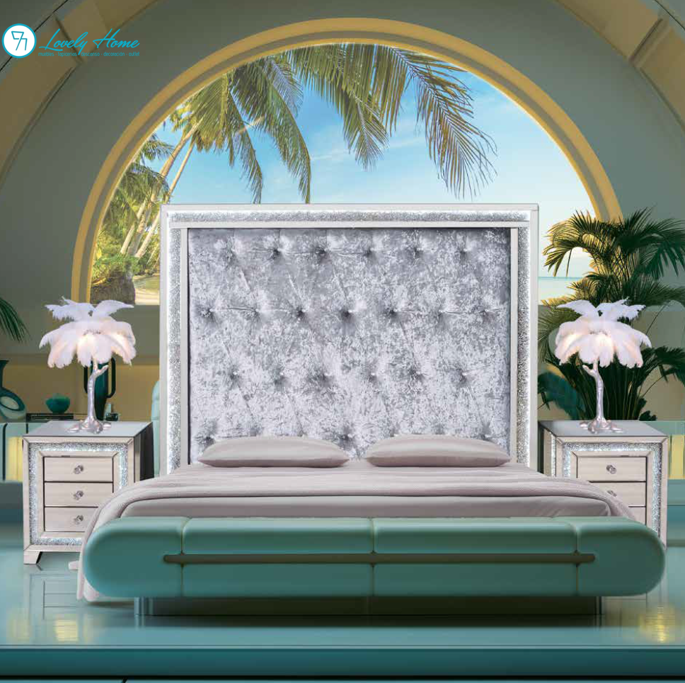 Conjunto mesitas cristal LED Golden