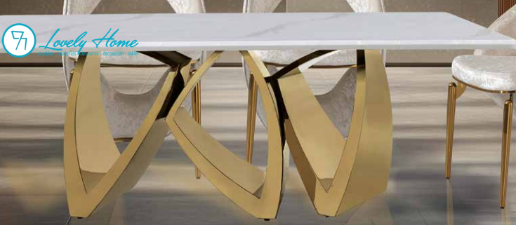 MESA COMEDOR ACERO ORO Odessa