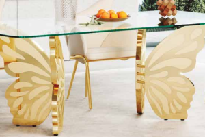 MESA COMEDOR MARIPOSAS ORO Borboleta