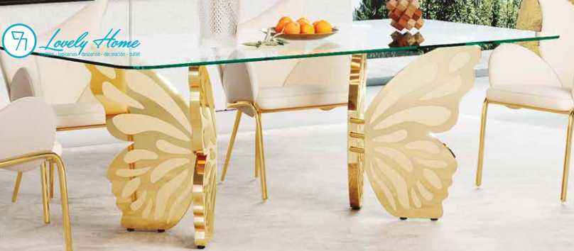 MESA COMEDOR MARIPOSAS ORO Borboleta