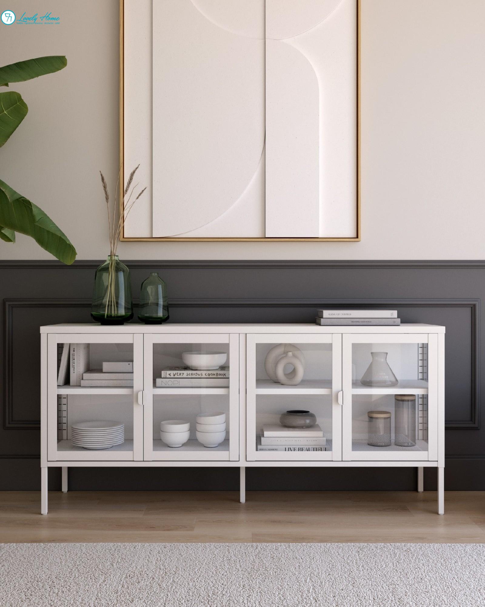 APARADOR TANIA 1,50X70 COLOR NEGRO Y CREMA - Imagen 5