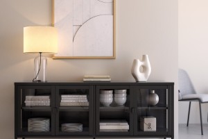 APARADOR TANIA 1,50X70 COLOR NEGRO Y CREMA