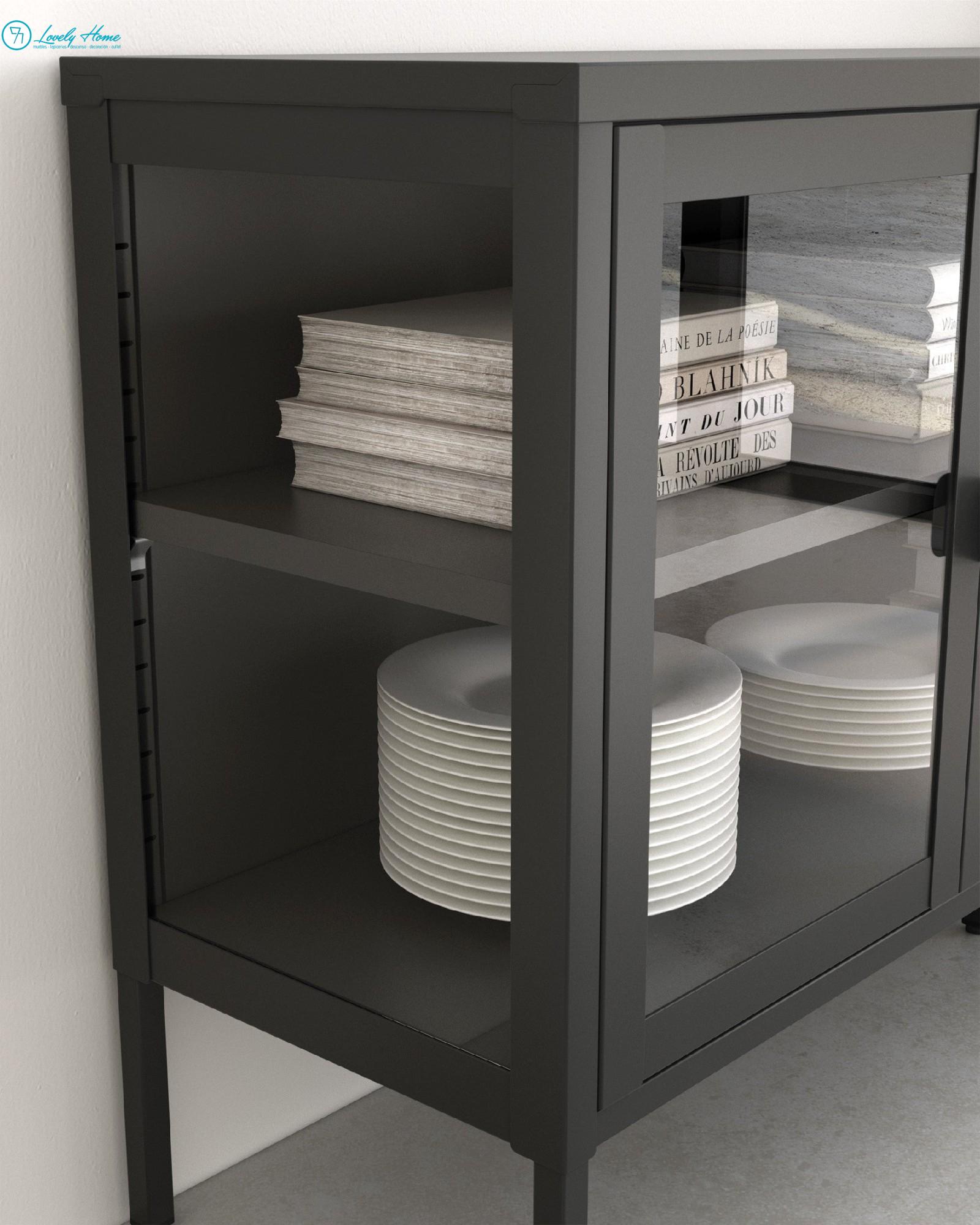 APARADOR TANIA 1,50X70 COLOR NEGRO Y CREMA - Imagen 3