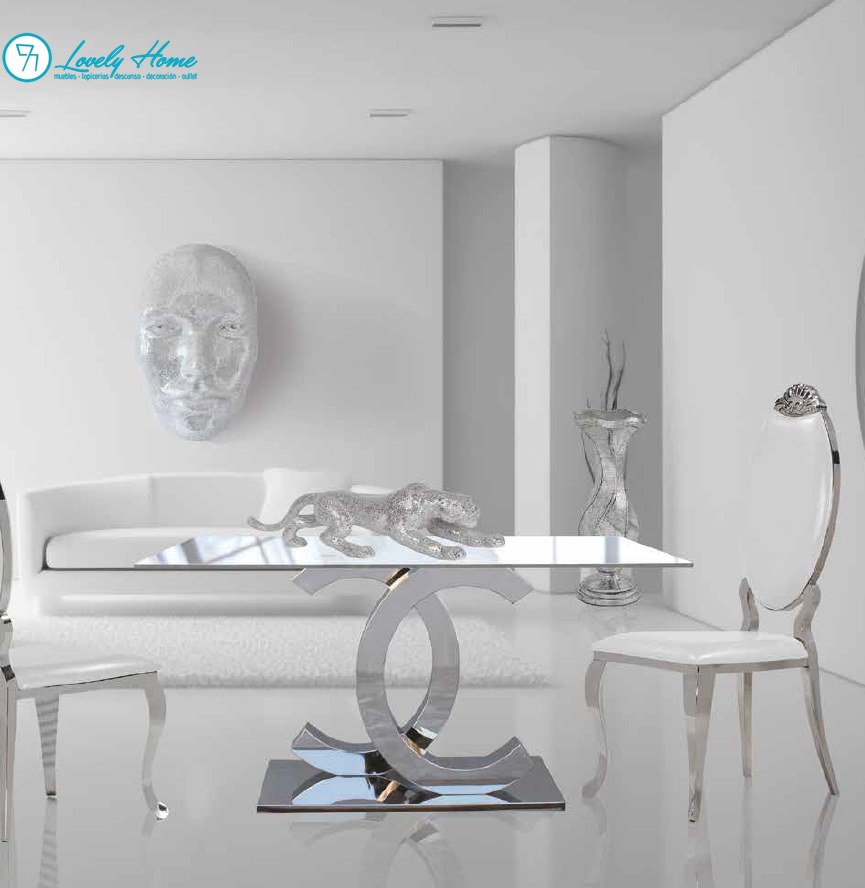 MESA DE COMEDOR ACERO CROMADO Nora