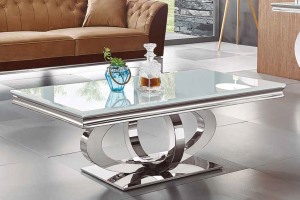 MESA CENTRO ACERO CROMADO Claudia