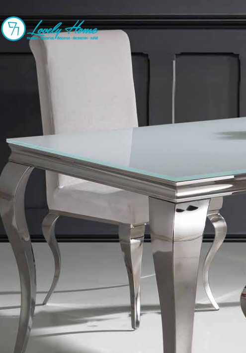 SILLA ACERO TAPIZADO PU-BLANCO Velvet